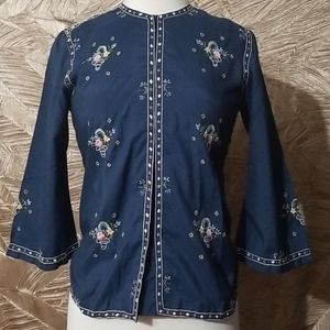 *Final Price* Peacock Hand Embroidered top